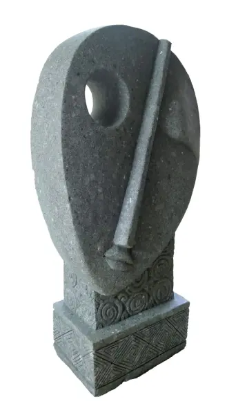 Product image 3 of the product “Abstract head, Right, 120 cm Height, natural stone (Basanite) ”